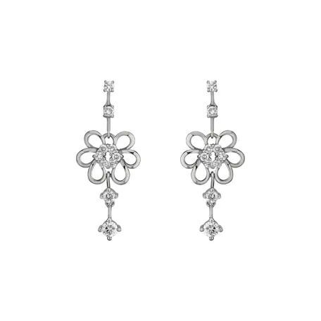 Náušnice s diamanty Fitting Flowers