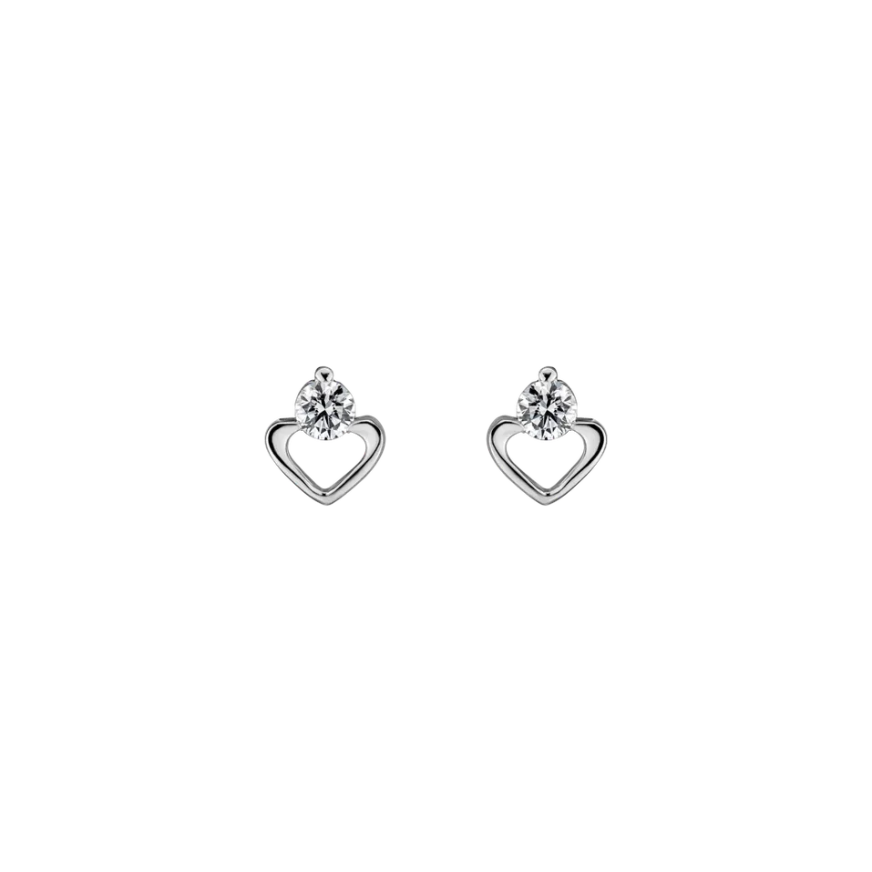 Náušnice s diamantem Wonderful Heart