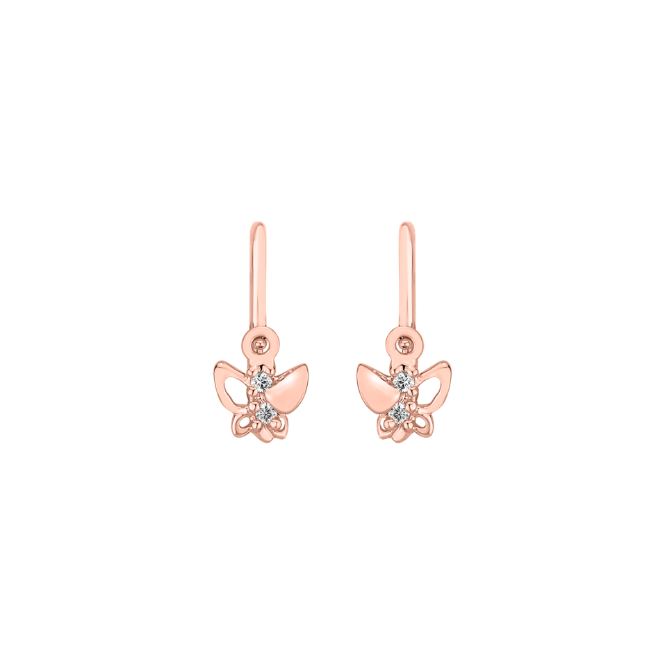 Dětské náušnice s diamanty Butterfly Elegance