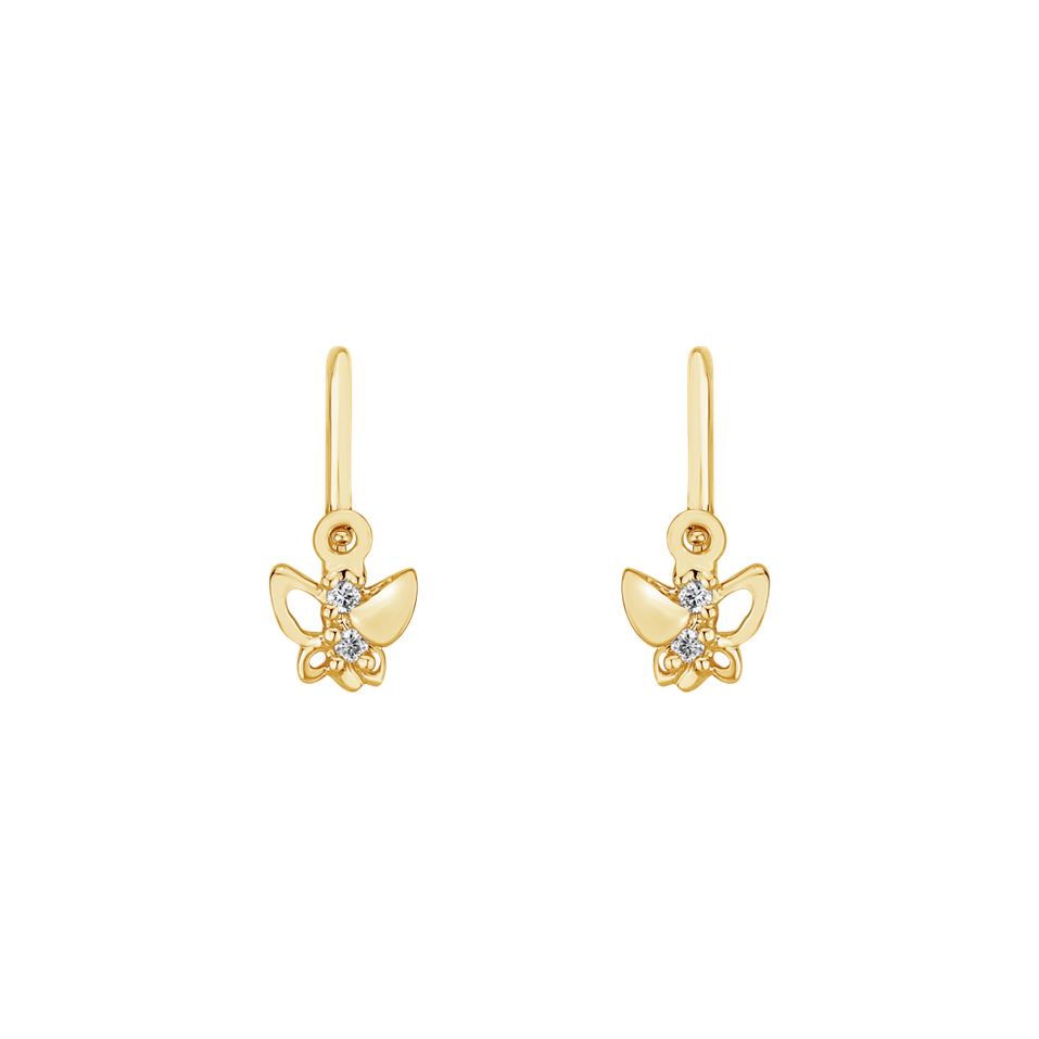 Dětské náušnice s diamanty Butterfly Elegance