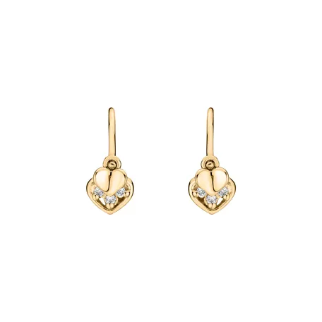 Dětské náušnice s diamanty Elegance Hearts