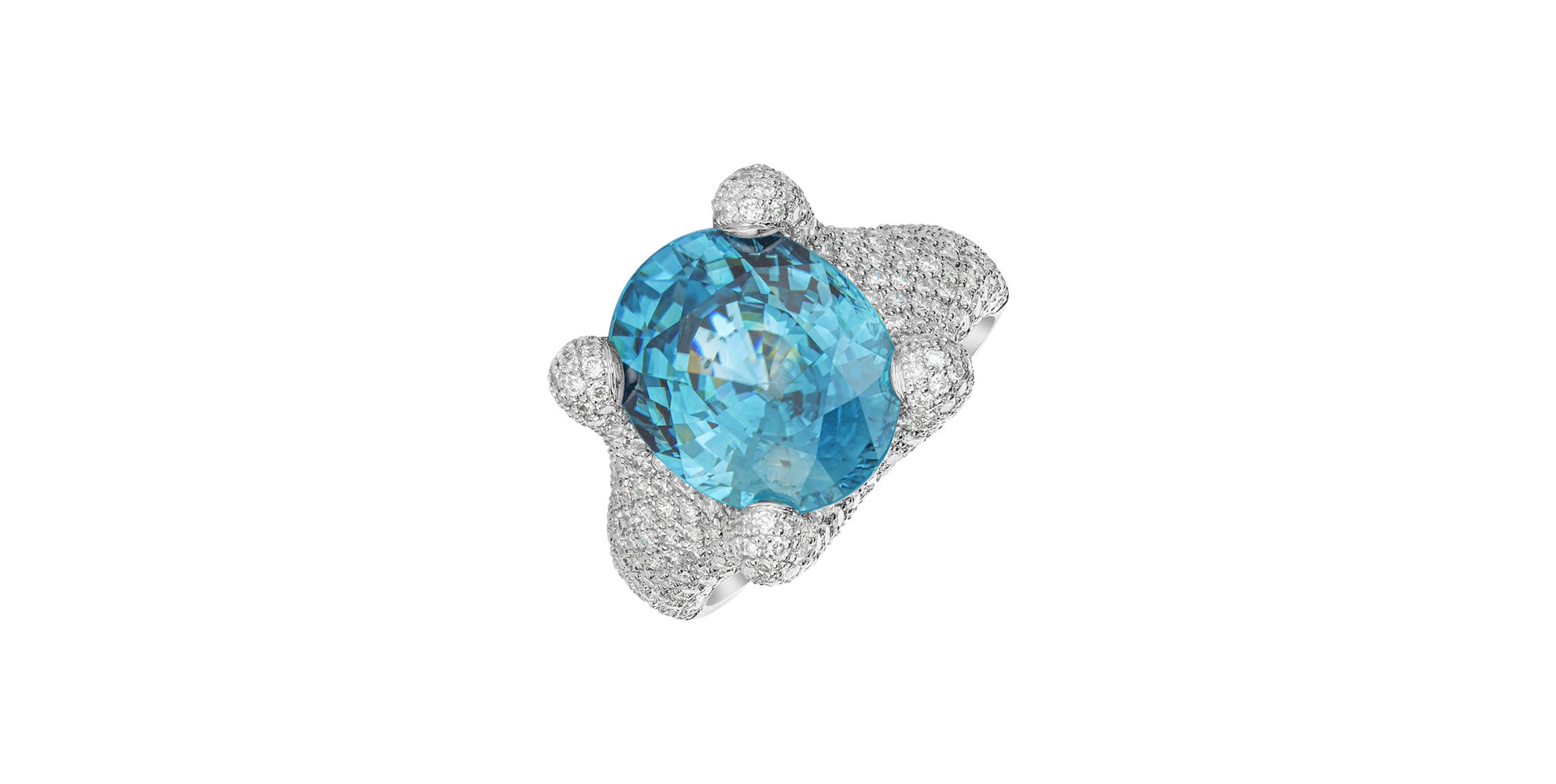 Prsten se zirkonem a diamanty Midnight Ocean