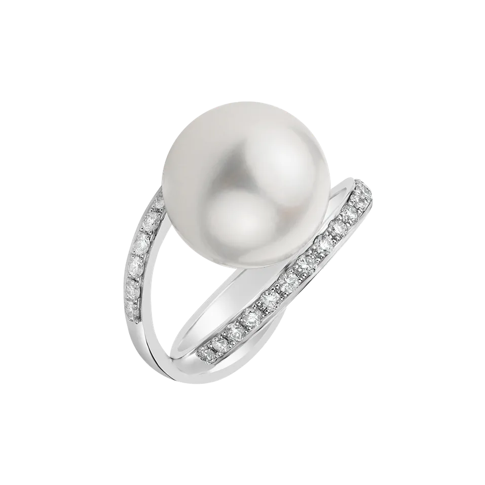 Prsten s perlou a diamanty Aphrodite Charm