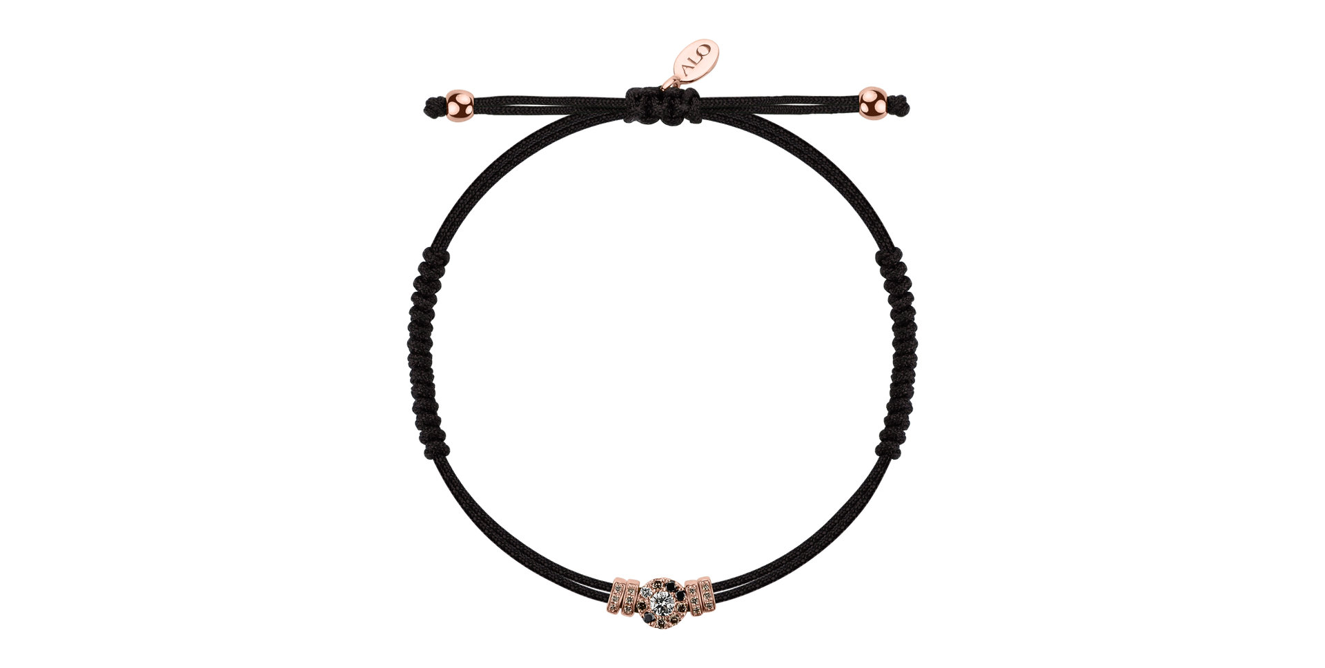 Náramek s bílými, hnědými a černými diamanty Galaxy Gem