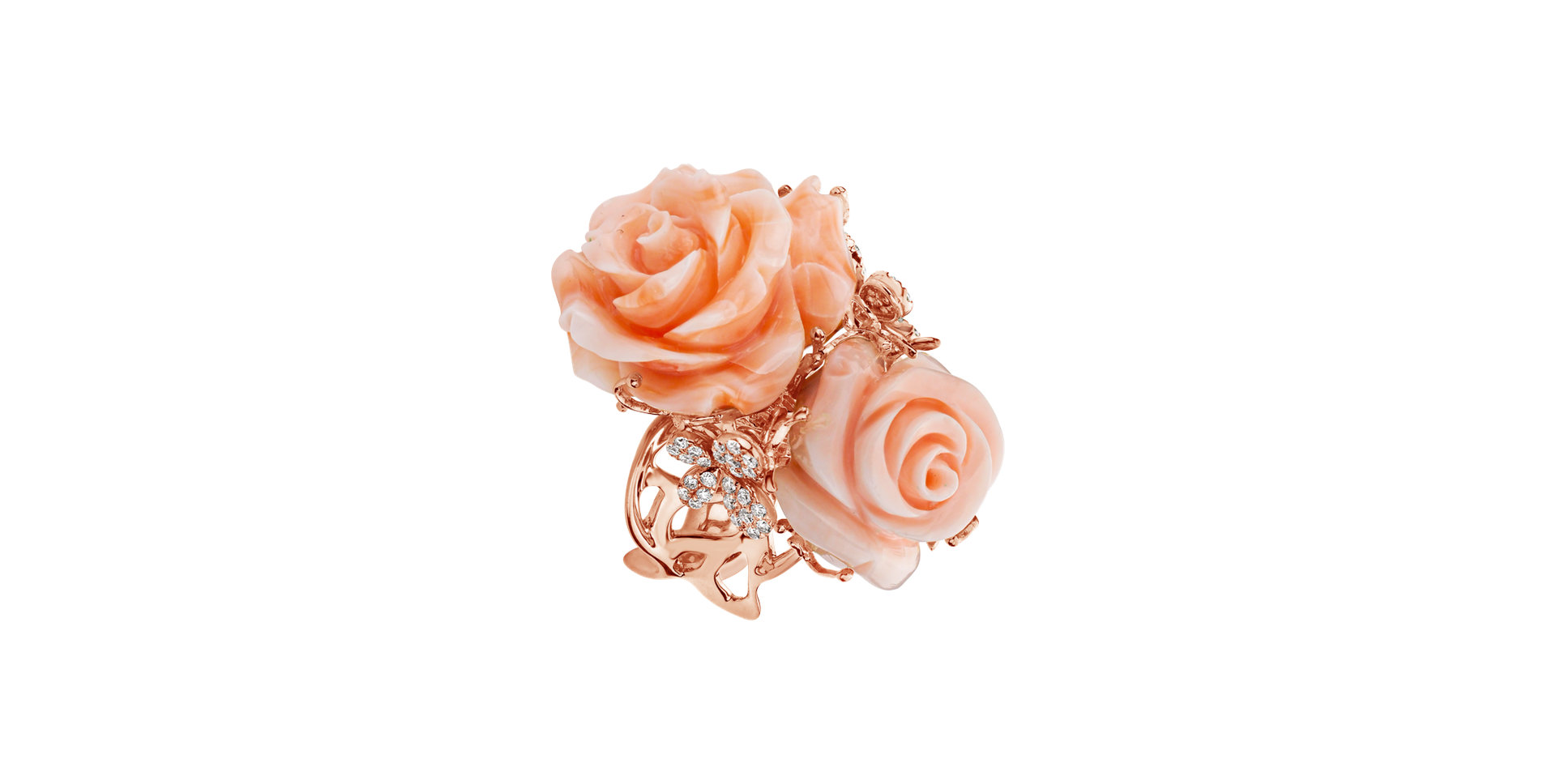 Prsten s korály diamanty Sonnia