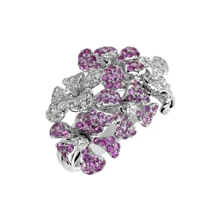 Prsten s diamanty a safíry Violet Desire