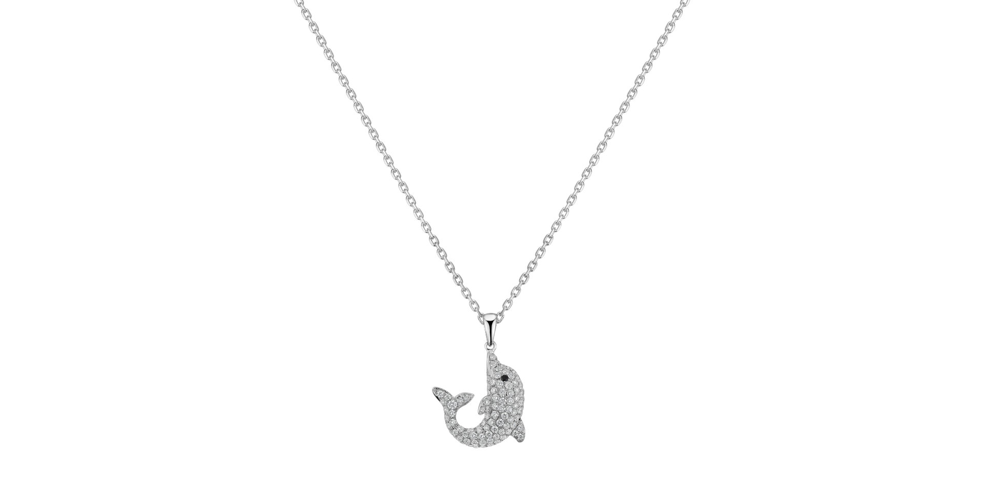 Přívěs s černými a bílými diamanty Lovely Dolphin