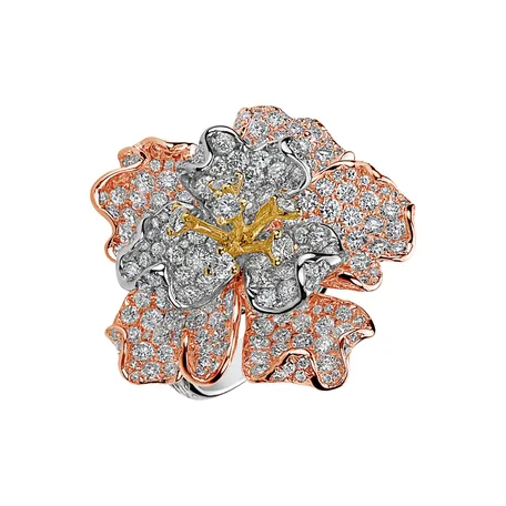 Prsten s diamanty Queen of Camellia