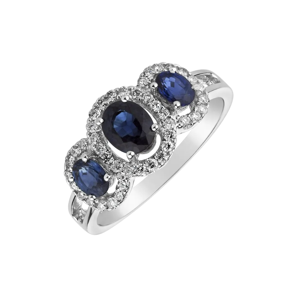 Prsten se safíry a diamanty Luxury of Sapphire