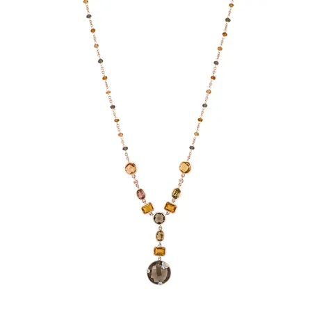Náhrdelník s diamanty, quartzy, citríny a turmalíny Seraph Treasure