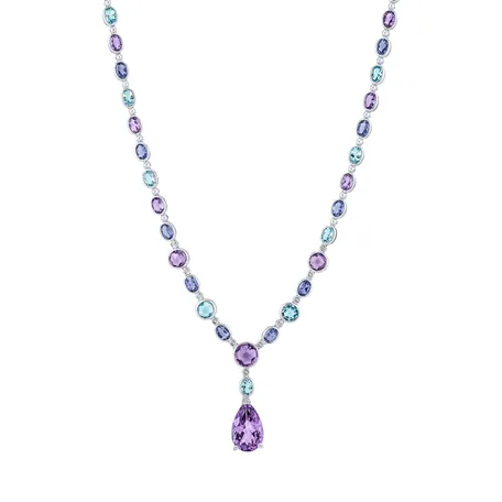 Náhrdelník s diamanty, ametysty, topazy a Iolite Violet Romance