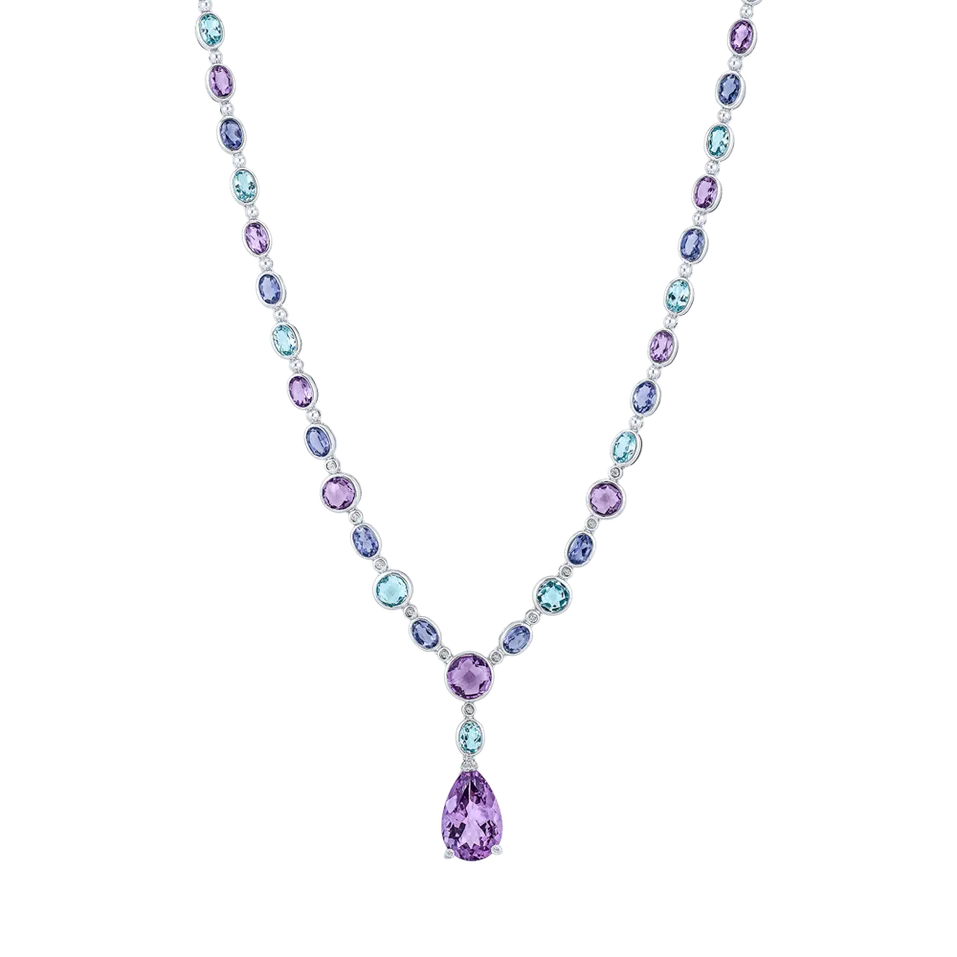 Náhrdelník s diamanty, ametysty, topazy a Iolite Violet Romance