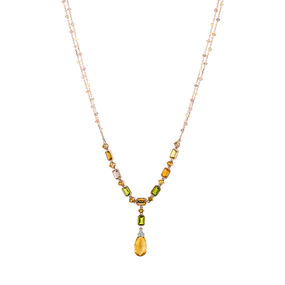 Náhrdelník s diamanty, citríny, spinely a turmalíny Imposant Countess