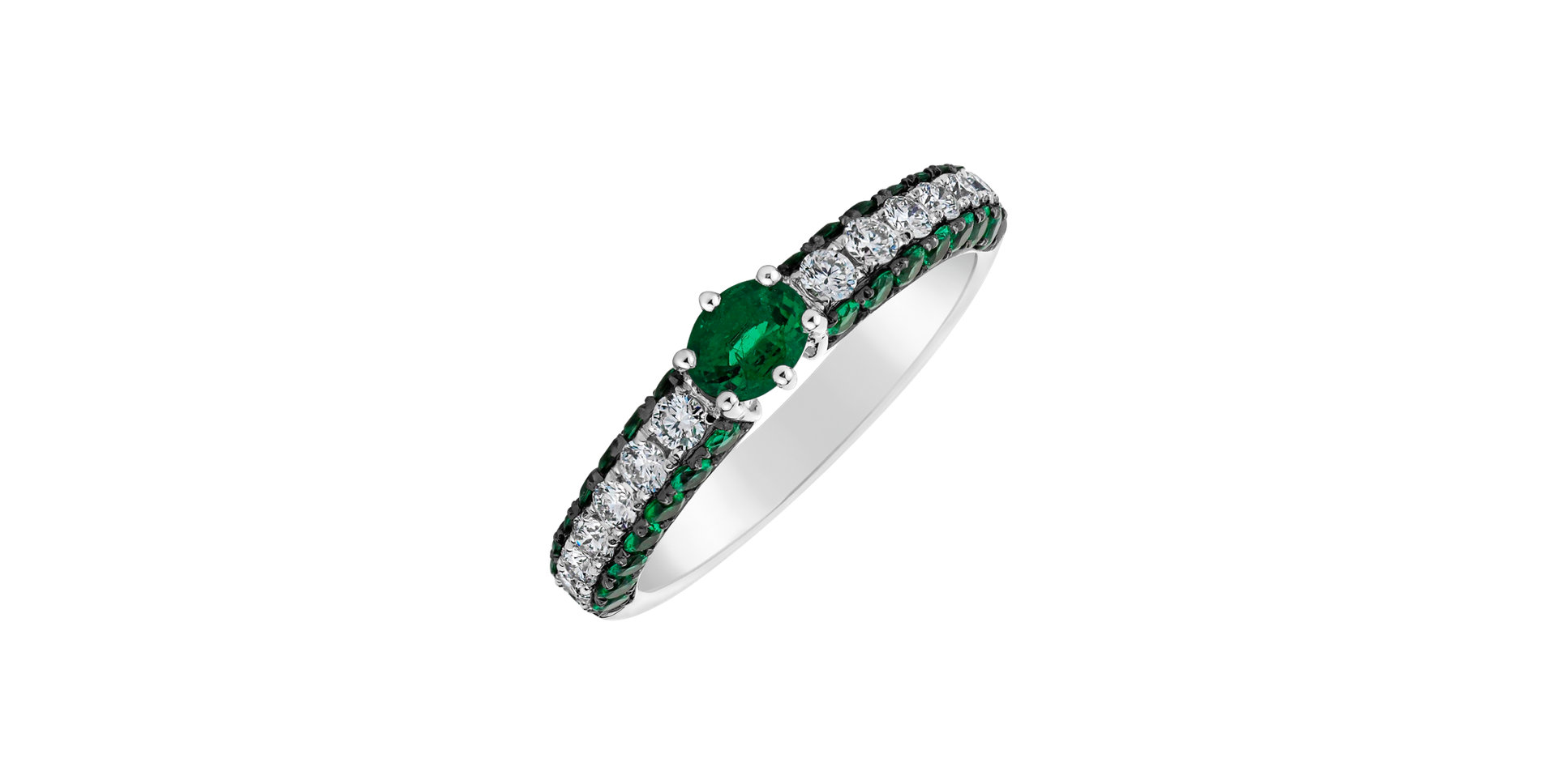 Prsten se smaragdy a diamanty The Emerald Way