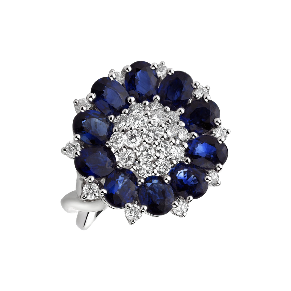 Prsten s diamanty a safíry Eileen