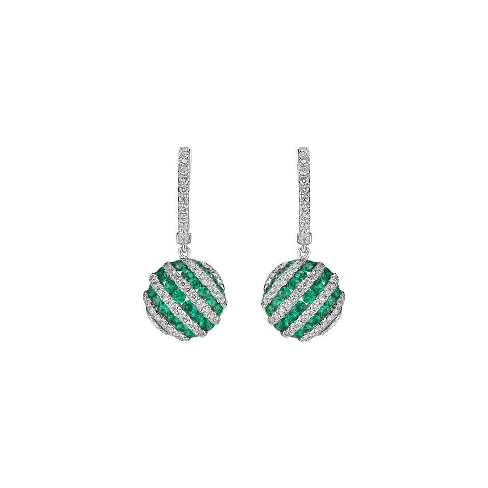 Náušnice s diamanty a smaragdy Jonah