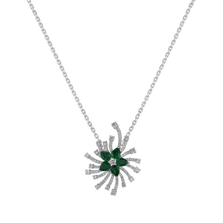 Přívěs s diamanty a smaragdy Emerald Rise of Hope