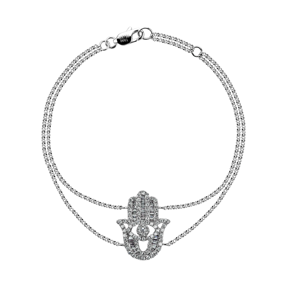 Náramek s diamanty Diamond Hamsa