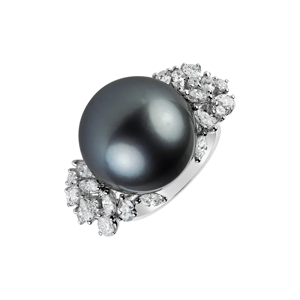 Prsten s perlou a diamanty Blue Miracle
