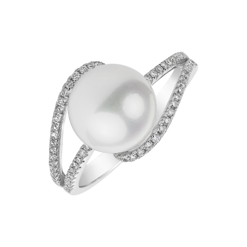 Prsten s perlou a diamanty Mermaids Gift