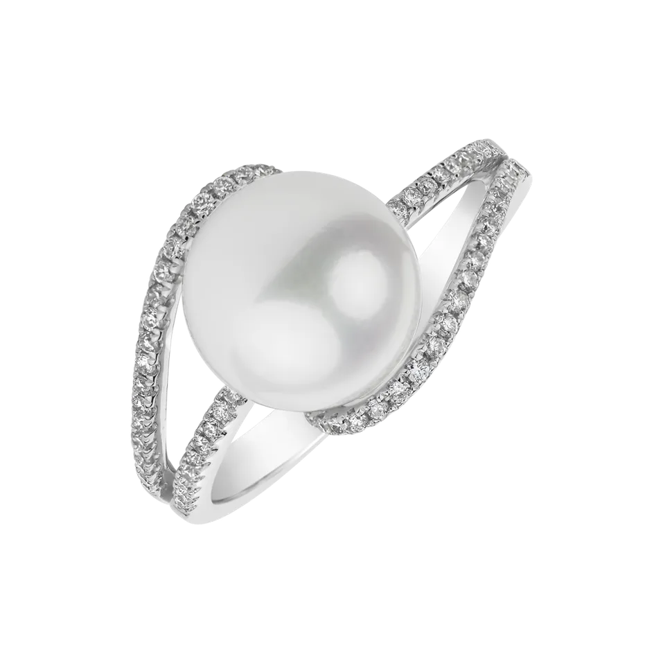 Prsten s perlou a diamanty Mermaids Gift