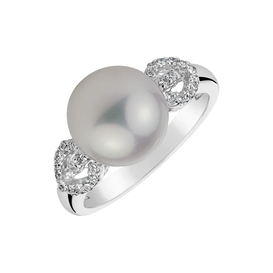 Prsten s perlou a diamanty Sea Love