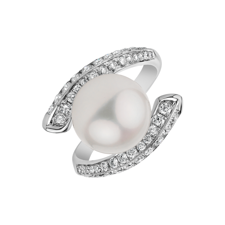 Prsten s perlou a diamanty Delicate Treasure