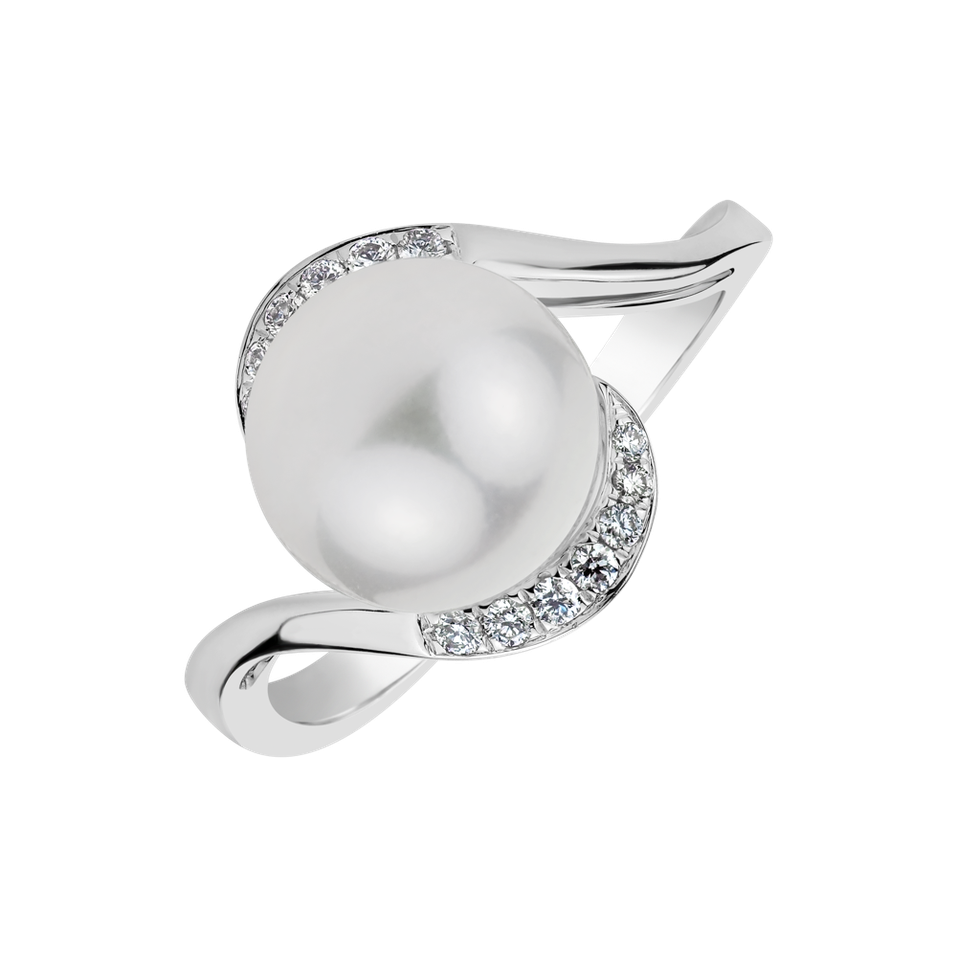 Prsten s perlou a diamanty Manaitios