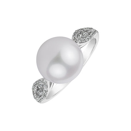 Prsten s perlou a diamanty Fantasy Pearl