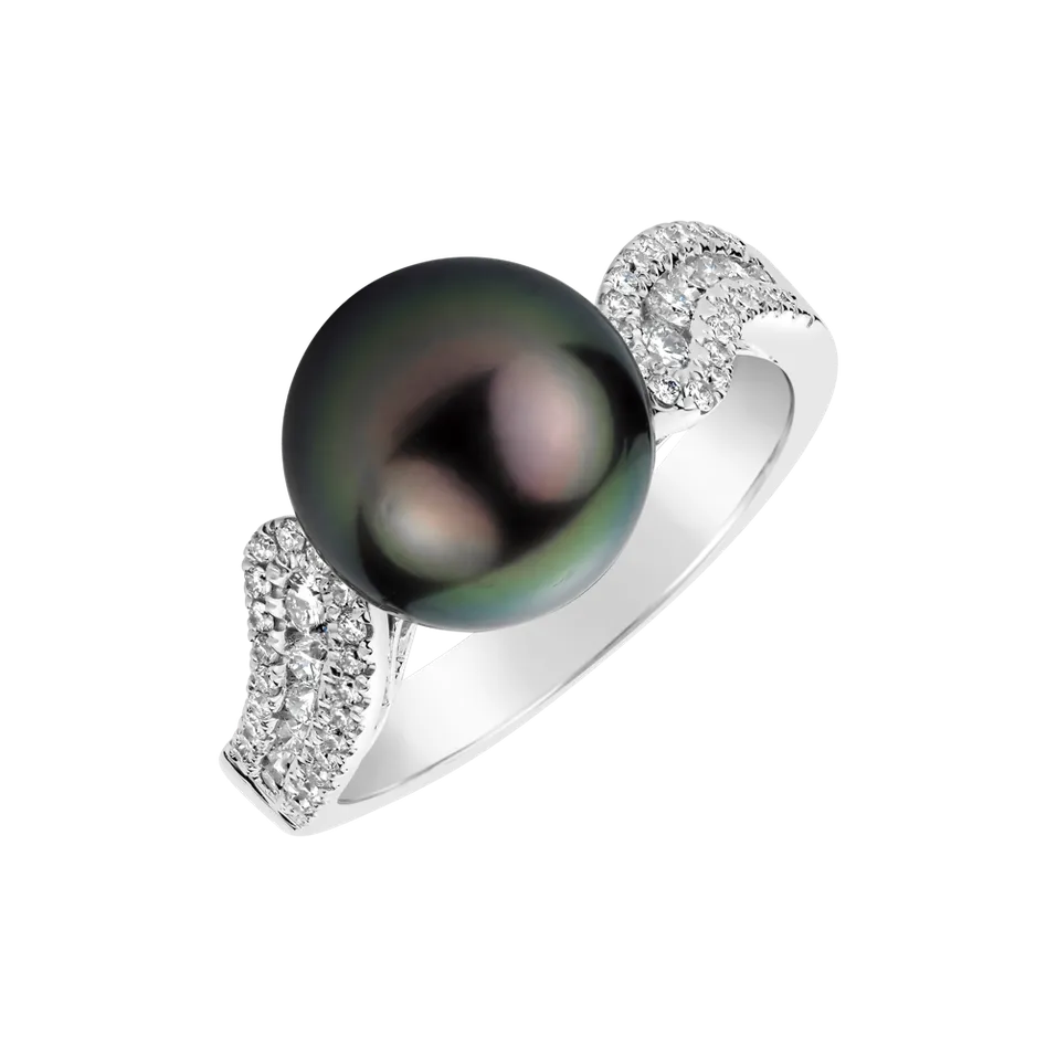 Prsten s perlou a diamanty Tahmina