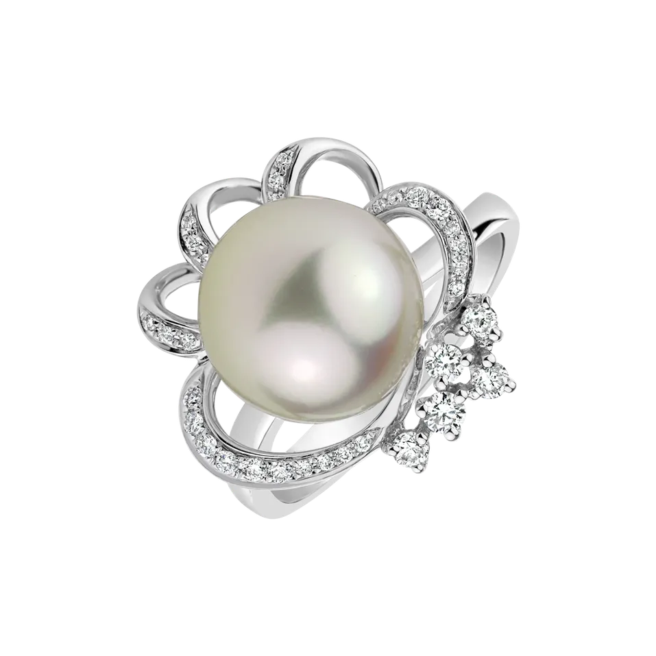 Prsten s perlou a diamanty Pearl Countess