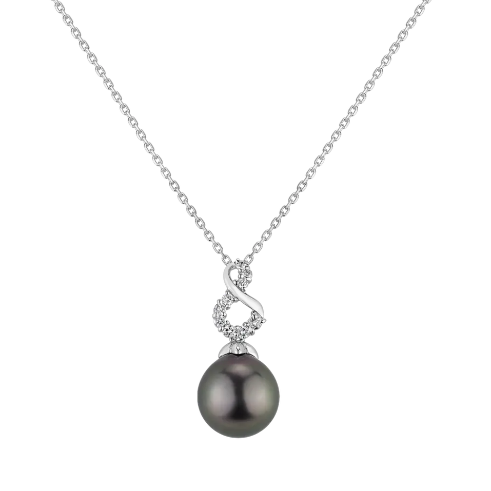 Přívěs s perlou a diamanty Delobel