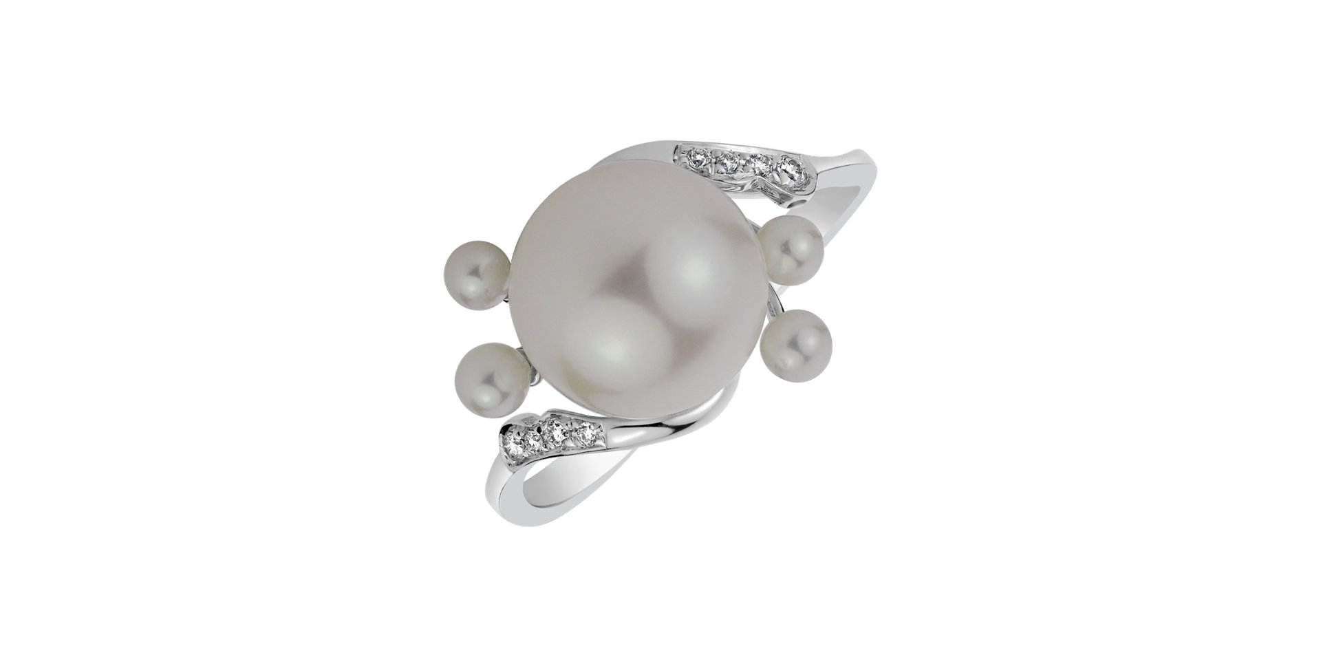 Prsten s perlou a diamanty Pearl Desire