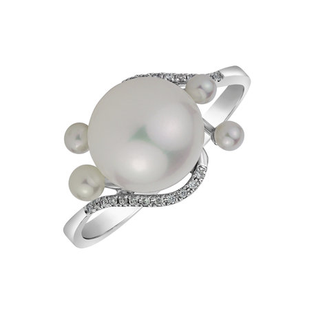 Prsten s perlami a diamanty Sensible Pearls