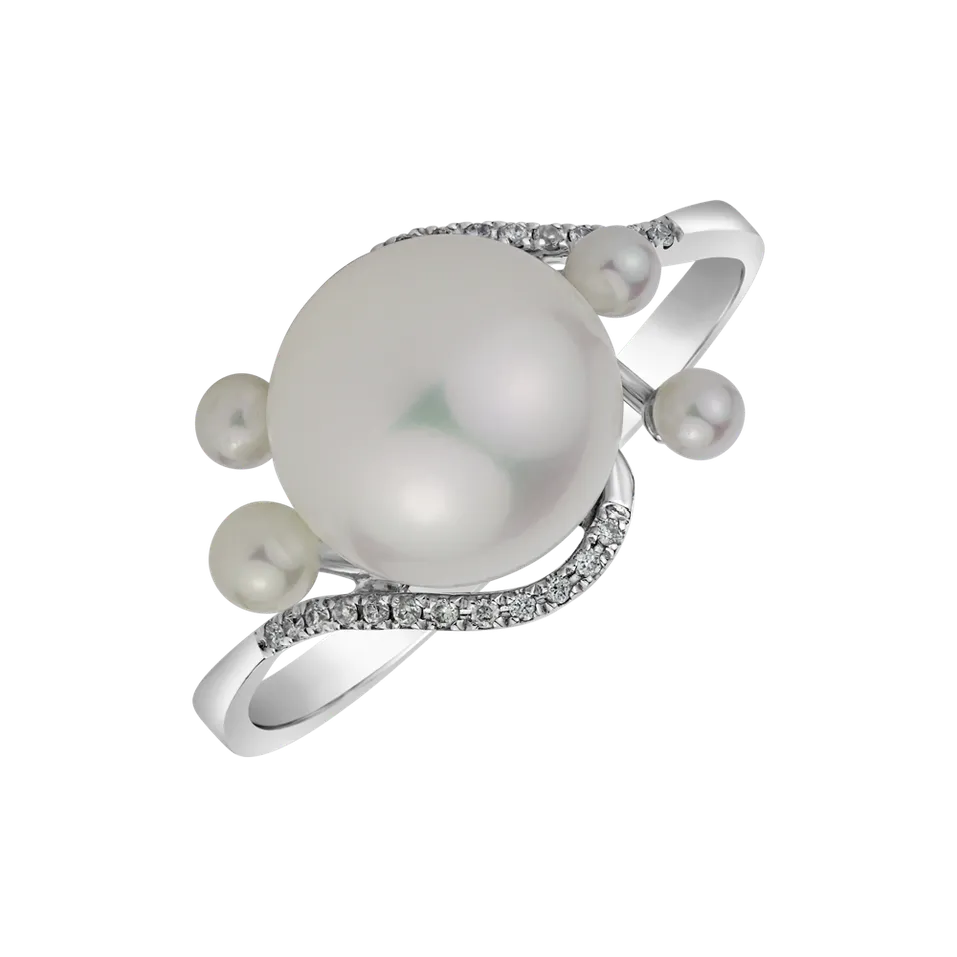 Prsten s perlami a diamanty Sensible Pearls