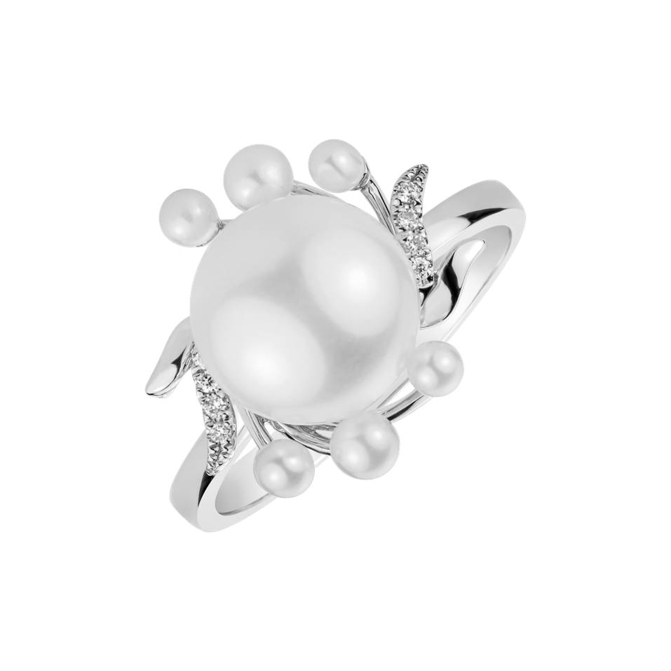 Prsten s perlami a diamanty Nymph Secret