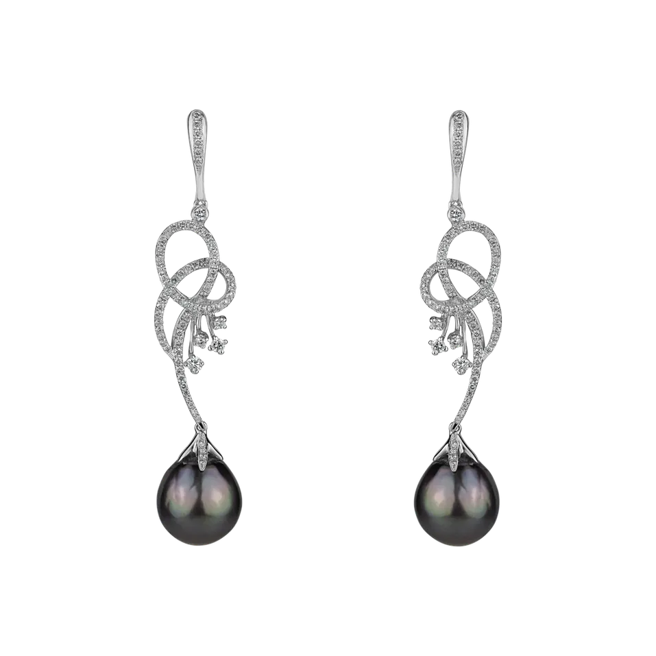 Náušnice s perlou a diamanty Venus Treasure