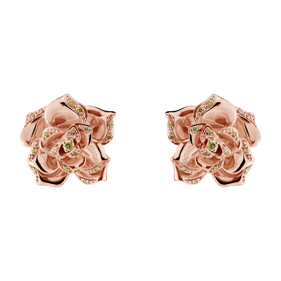 Náušnice s hnědými a zelenými diamanty Versilla