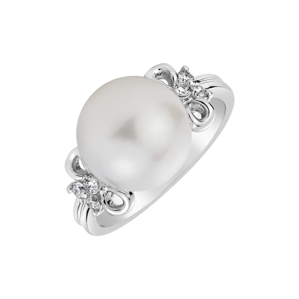 Prsten s perlou a diamanty Oadira