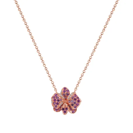 Náhrdelník s diamanty a safíry Violet Fragrant