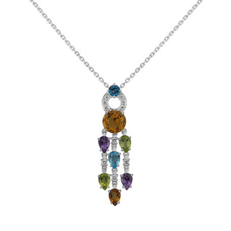 Přívěs s diamanty a drahokamy Multicolour Passion