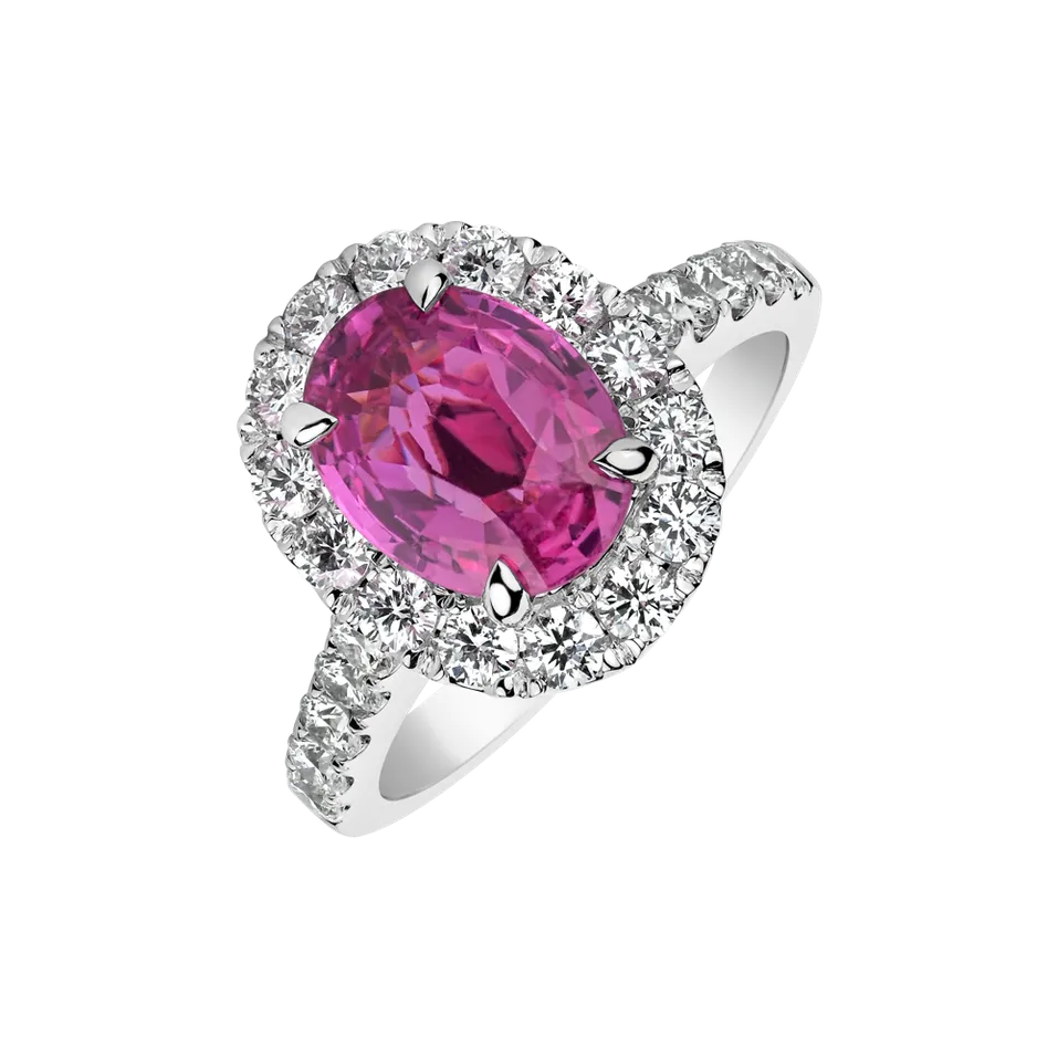 Prsten s safírem diamanty Royal Blush