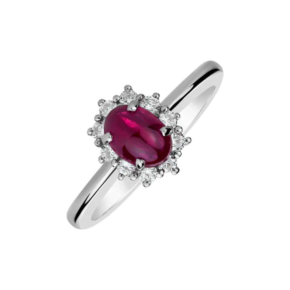 Prsten s rubínem a diamanty Paper Ring