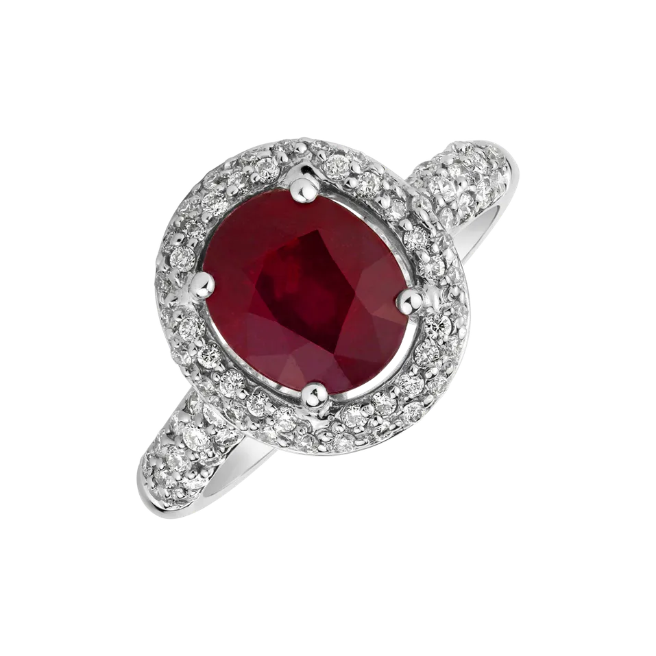 Prsten s rubínem a diamanty Anika