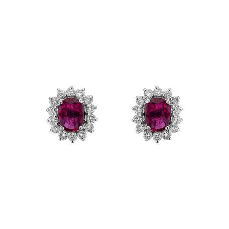 Náušnice s rubínem a diamanty Desire Star