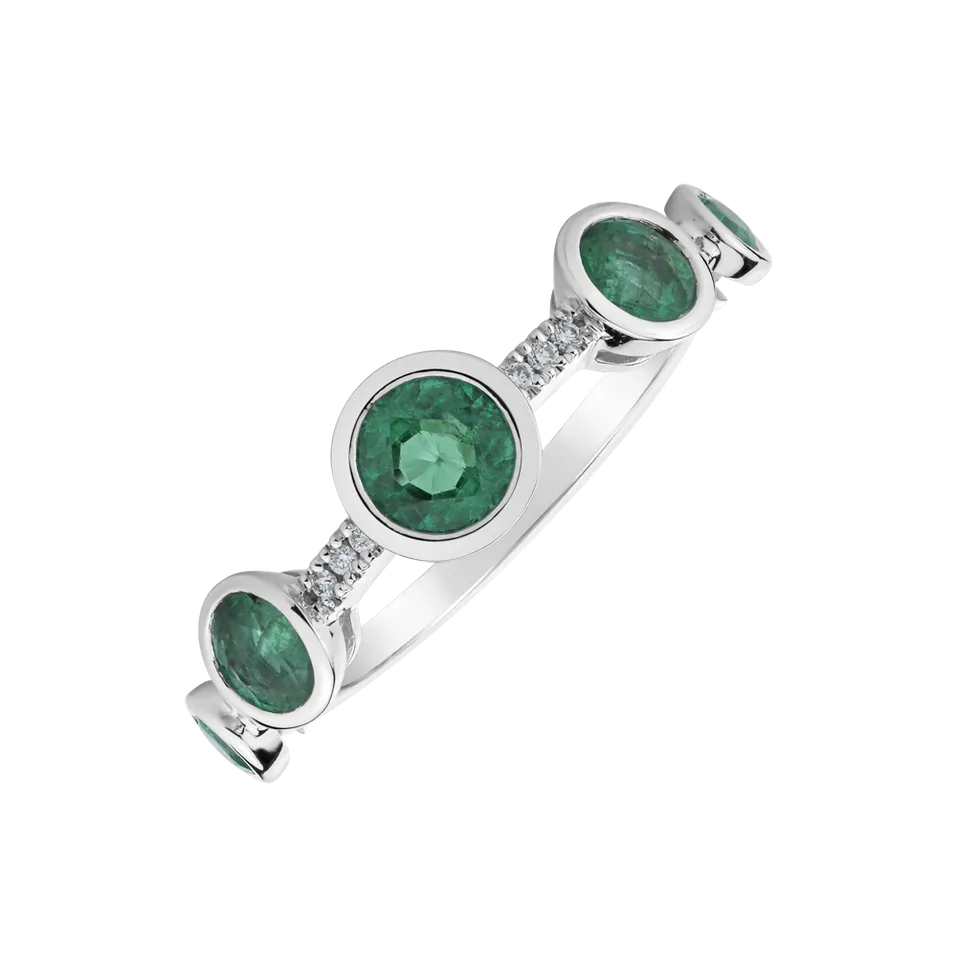 Prsten s diamanty a smaragdy Galaxy of Passion