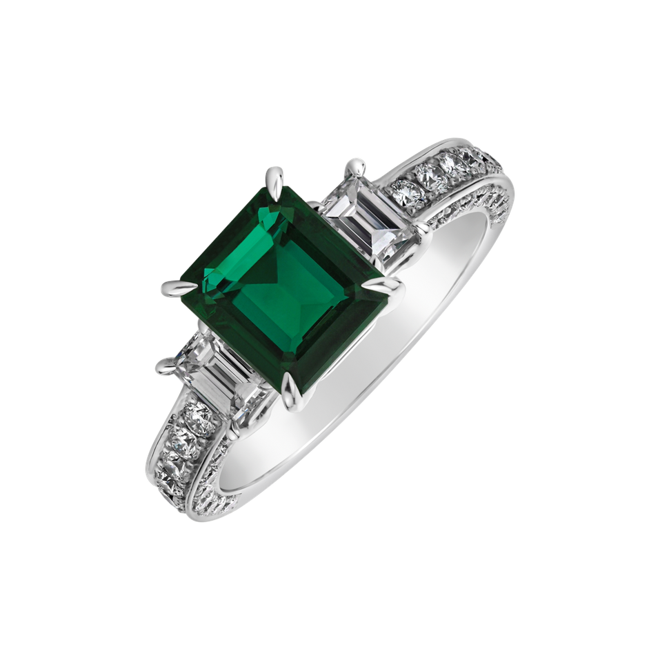 Prsten s smaragdem a diamanty King Splendor