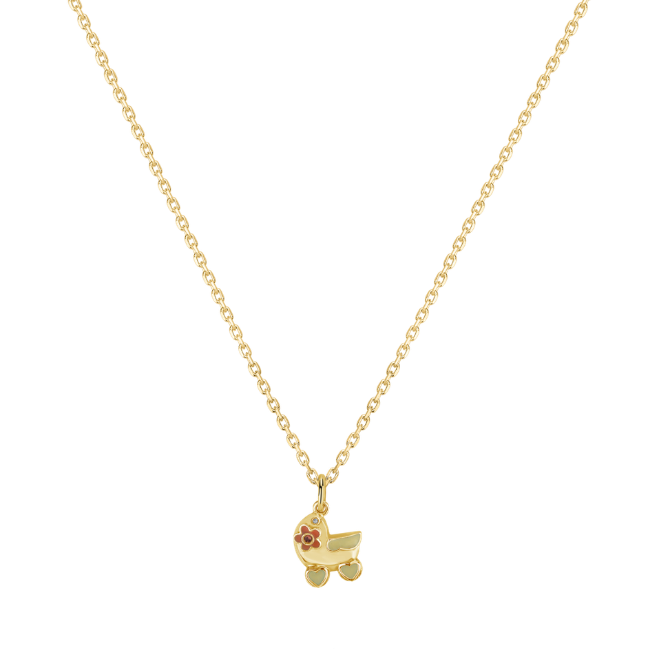 Dětský přívěs s diamanty, emaily a safíry Sunshine Pram