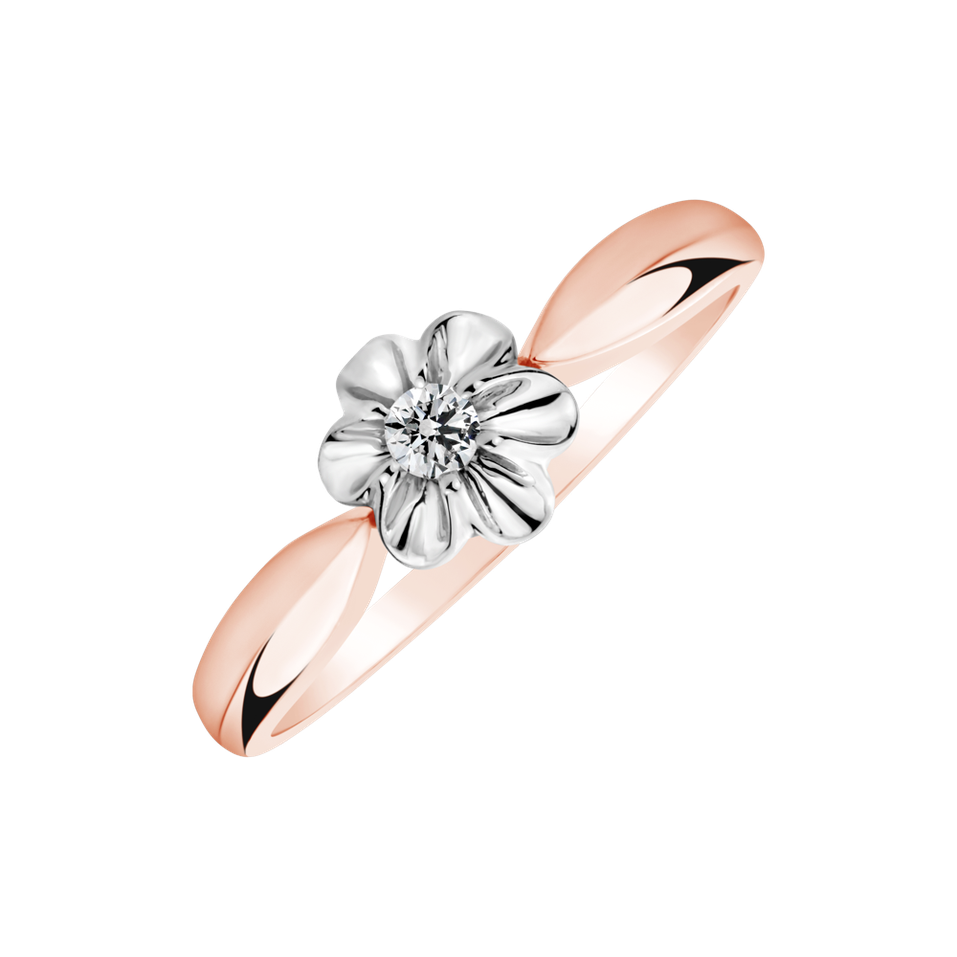 Prsten s diamantem Flower Vibes
