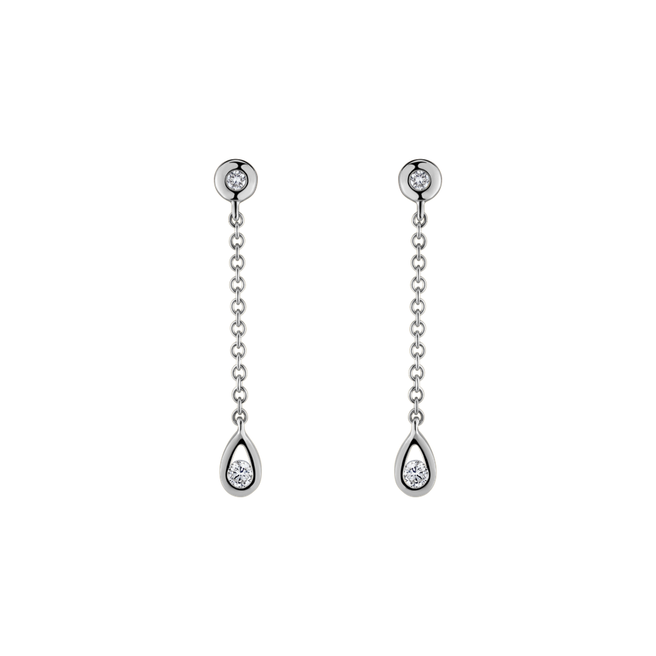 Náušnice s diamanty Love Waterfall